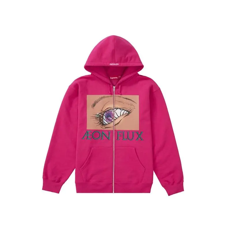 Supreme Men's Aeon Flux Zip Up Hooded Sweatshirt Fuchsia, from StockX