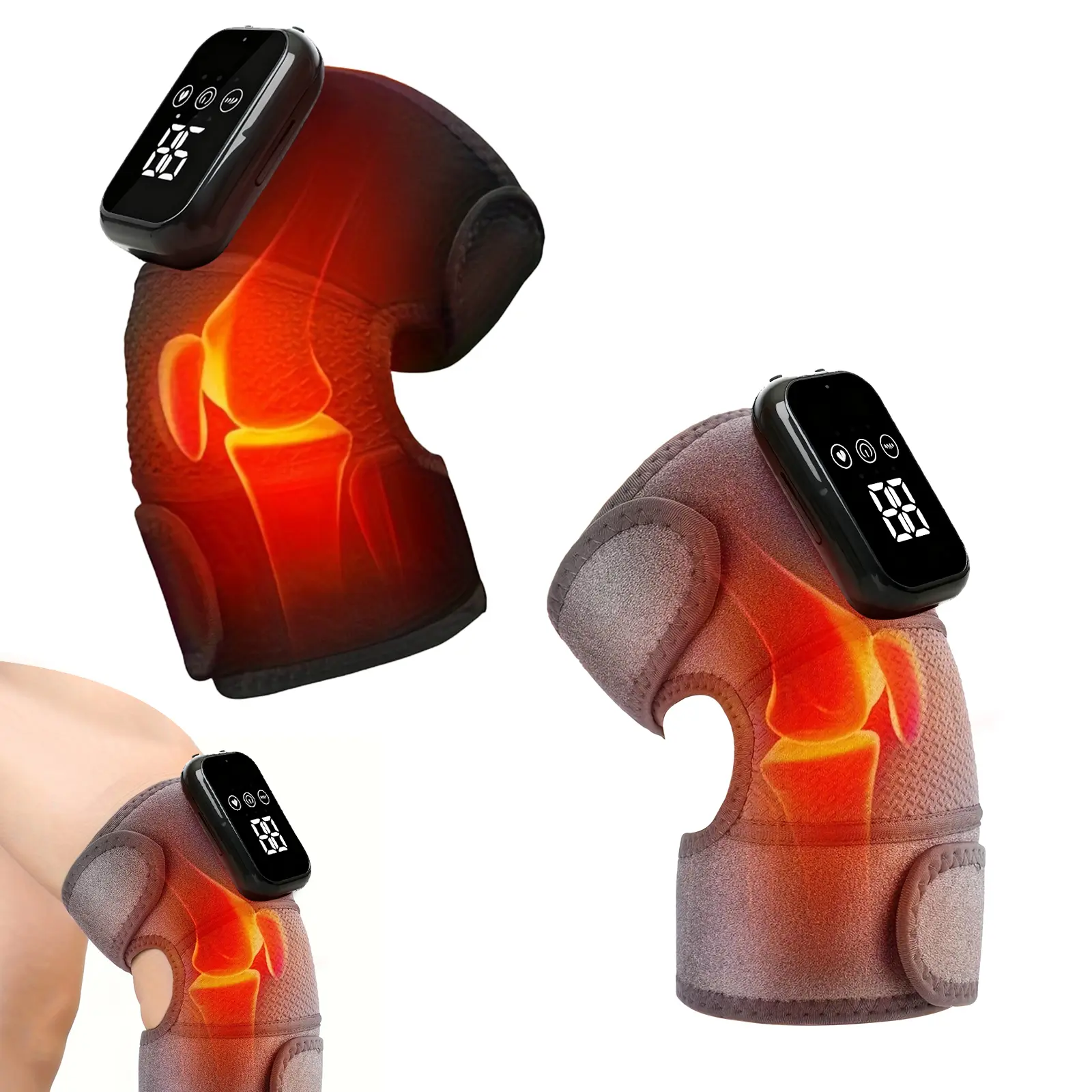 Cordless Multi-Joint Vibratory Massager - Rechargeable 5000mAh Battery Heating Device, 3 Temperature Settings, 3 Vibration Modes, Ideal for Joint Pain Relief, Gifts for Thanksgiving, Father’s Day, Mother’s Day