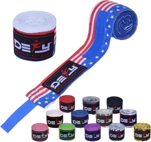 DEFY Professional 180 Inch Hand Wraps for Boxing Muay Thai MMA Elastic Bandages for Men & Women -Pair