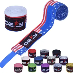 DEFY Professional 180 Inch Hand Wraps for Boxing Muay Thai MMA Elastic Bandages for Men & Women -Pair