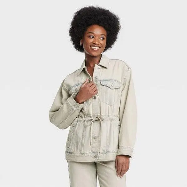 Women's Denim Cinched Jacket Universal Thread Vintage Wash M