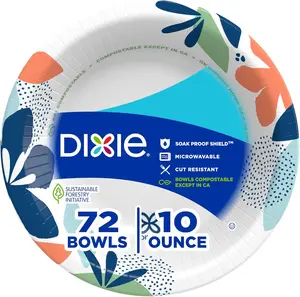 Small Paper Bowls, Microwave-Safe, Soak-Proof, Disposable Bowls Great For Snacks, Dessert, And Light Lunch Meals