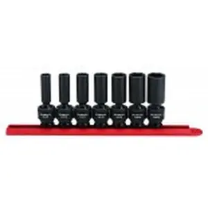 Gearwrench 0.38 in. Drive 6 Point SAE Universal Impact Socket Set, 7 Piece