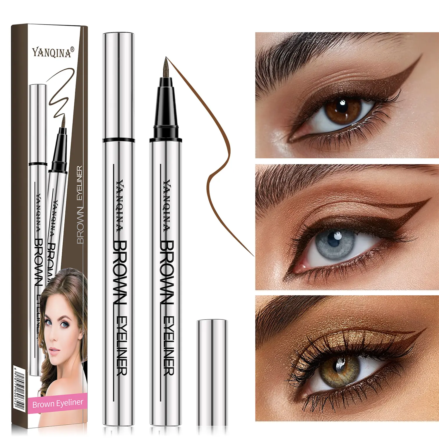 Waterproof Liquid Eyeliner Pen - Smudge-Resistant Long Lasting Eyeliner Pen, Easy Apply for Winged Liner & Precise Lines- Ideal Gift for Women & Beginners