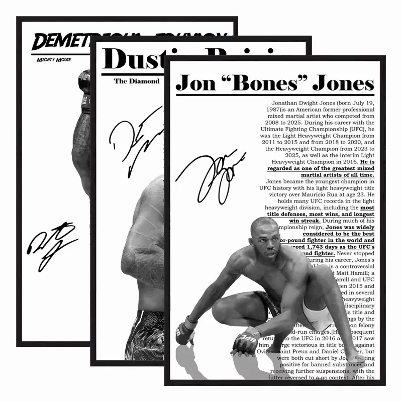 UFC Fighter Posters, High-Quality Wall Art for MMA Fans, Durable Print Decor