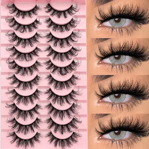 10 Pairs Powder W73, High-Quality Makeup Brushes, Perfect for Foundation & Blending, Ideal Gift for Beauty Enthusiasts, Eyelash Extension