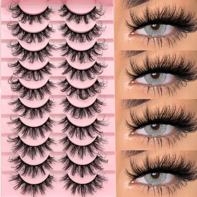 10 Pairs Powder W73, High-Quality Makeup Brushes, Perfect for Foundation & Blending, Ideal Gift for Beauty Enthusiasts, Eyelash Extension