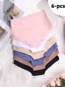 6-Pack High-Waisted Seamless Tummy Control Underwear for Women – Breathable Comfort Panties