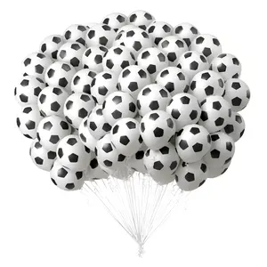 Soccer Balloons - 30 Pack 12" Latex Soccer Print Balloons for Birthday Party Decorations, Football Theme, Globos Futbol (WHITE, 30)
