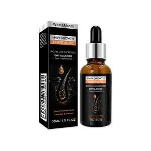 West&Month Hair Growth Essential Oil, Dense Hair Growth Repair Dry Hair And Moisture Hair Essence hair  gloss Shampoo Cleanser beard growth serum Conditioner castoroil braiding hair bundle Rosema restore moisture hair fall nourish scalp micro roller