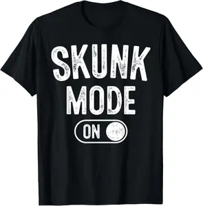 100% Cotton Skunk Mode On Costume Funny Scent Defender Gift Animal Lover T-Shirt