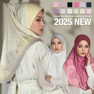 Premium Women's Elegant Muslim Hijab - Butterfly Print Adjustable Breathable Abaya with Snap Button Design, Twelve Color Options, Machine Washable, Versatile Traditional Islamic Attire for , Daily Wear & Special Occasions