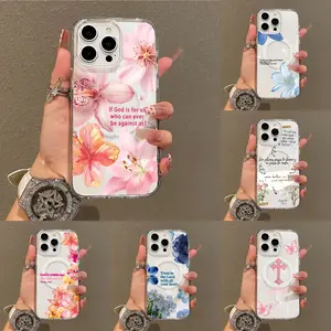 Bible Verse Phone Case, Floral Christian Scripture iPhone Cover, Romans 8:31 Protective Shell, Spanish Jeremiah 29:11 Phone Skin, Glossy Case For iPhone 17 Pro Max 16 Plus 15 14 13 Mini 12 11, Samsung Galaxy S25