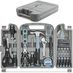Hi-Spec 54pc General Household Tool Set – Home & Garage Hand Tool Kit with Toolbox Storage Case for DIY, Basic Repairs, Apartment, First-Time Homeowner & Everyday Home Maintenance