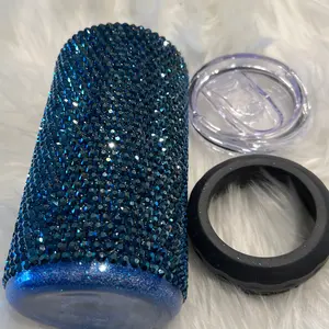 Koozie Stainless Steel 4 in 1 Can with Individual Rhinestone Blue Shift for Kitchen Utensils