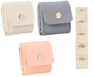 Travel Jewelry Organizer Case, Compact Foldable Jewelry Storage Pouch, Solid Color Portable Jewelry Bag Set (3pcs)