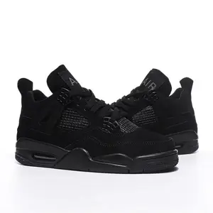 Mens/Womens Fashion Sports Basketball Shoes Retro 4S Sneakers Black Cat