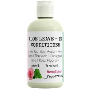 Pride and Beauty Aloe Leave-In Conditioner Moisturizing Hair Primer & Detangler Repair Damage Prevent Frizz with Aloe Vera Flaxseedgel Rice Water Vitamin B5 RoseWater Peppermint 6-in-1 Hair Care