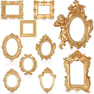 10 count   Picture Frame Mini Antique Photo Frame   Collage Hanging Frames for DIY  Display Hotel Wall Home Decor, Without Glass or Backing ()