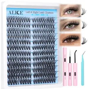 Pawotence Lash Clusters 40D 280pcs Cluster Eyelash Extensions 9-16mm Mix Eyelash Clusters Lash Extension Individual Lashes for Self Applicatio