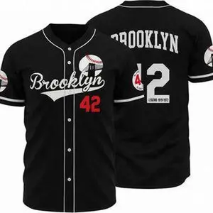 Black Legend #42 Baseball Jersey – Honoring Jackie Robinson Legacy Tee