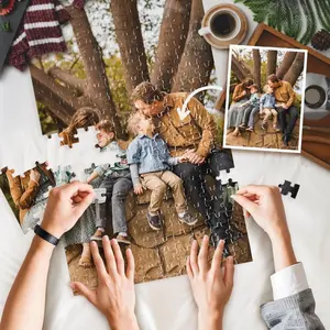 Custom Puzzle Photo Puzzle Personalized Jigsaw Picture Puzzles from Photo - Perfect Christmas Gift (  frame included)