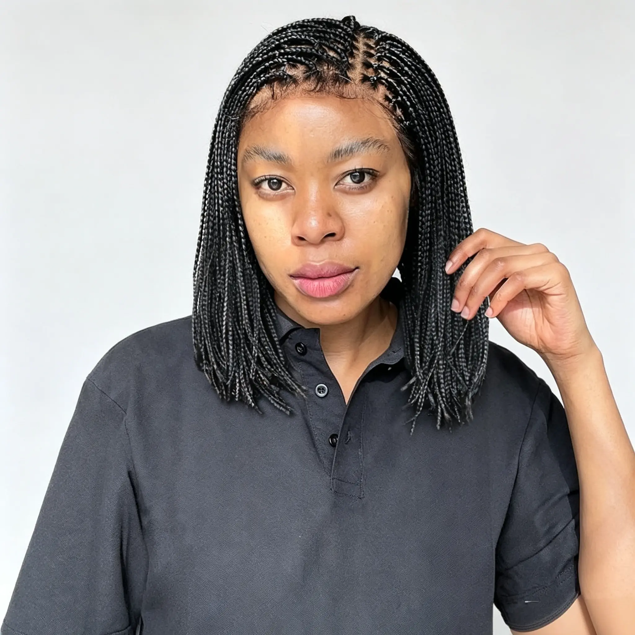 DOSAY Short Bob Micro Cornrow Braided Wig Lightweight Thin Micro Braids Wigs With Baby Hair Ready To Wear Daily Street Style Braided Wig For Women