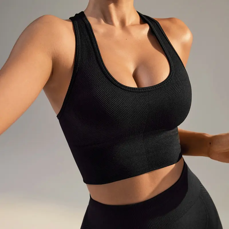 Women's High-Intensity Sports Bra, Solid Color Comfortable Fashion Workout Top, Workout Bras, Suitable for Yoga Gym, Active Women