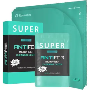 Anti Fog Microfiber Cleaning Cloth for Glasses | Individually Wrapped Microfiber Lens Cleaning Cloth for Eyeglasses, Lenses, Binoculars,  Shields, Ski  or Swim Goggles (10 Count)