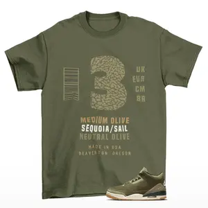 Sneaker Label Jordan 3 Family Affair Medium Olive Matching Sneaker Tee Shirt