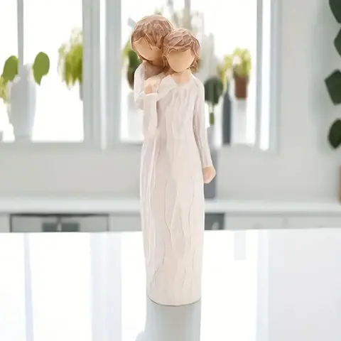 Mother and Daughter Hugging Each Other Sculpture, Modern Home Decoration, Modern Decorations, 1/3 Counts Resin Collectible Figurine, Decorative Piece, Resin Sculptures for Home Desktop Decor