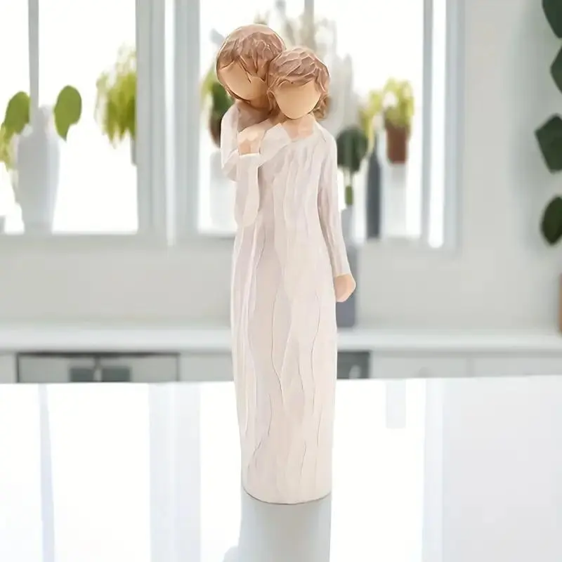 Mother and Daughter Hugging Each Other Sculpture, Modern Home Decoration, Modern Decorations, 1/3 Counts Resin Collectible Figurine, Decorative Piece, Resin Sculptures for Home Desktop Decor