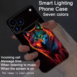 Colorful intelligent voice controlled luminous phone case, Cover compatible Fo iphone17Air/17Pro/17promax/16promax/15promax/14promax/13promax/12promax/11promax/XSmax/XR/X