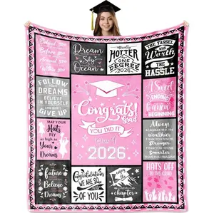 2026 Graduation Gifts for Her, Graduation Gifts Blanket 60"X 50", Class of 2026 Graduation Gift for Girls/Women, Bachelors/Masters Degree/PHD Graduation Gifts for Daughter/Best Friends/Students