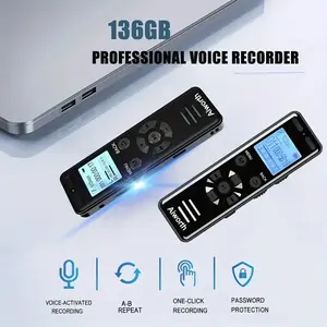 [Long-Lasting Voice Recorder] 9860 Hours Digital Voice Recorder - 136GB Voice Activated Recorder with MP3 Player, Password, Variable Speed for Lectures Mettings Audio Mp4