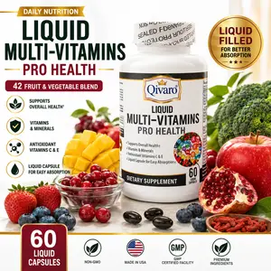 Qivaro Liquid Multi-Vitamins Pro Health - Daily Full Spectrum Support with Vitamins A C D E B-complex Iron Zinc Iodine Selenium & Fruit Vegetable Blend