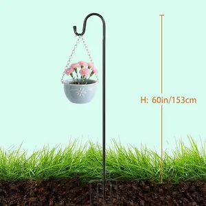 XDW-   for Outdoor - 60" Heavy Duty Bird Feeder Pole with 5 Prong Base, Adjustable Stand Hanger for Garden Plant, Hummingbird Feeder, Lantern Lights - Haning Wedding Decor (1 Pack) day Roosting Perch Tray