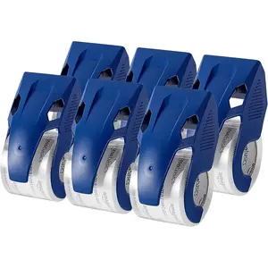 6-Pack Heavy Duty Packaging Tape with Dispenser for Shipping, Sealing Boxes, Moving and Storing, 1.88" x 22.2 yds