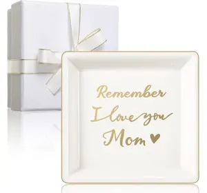 Mom Jewelry Dish Tray Ceramic Trinket Dish Mom And Daughter Mothers Rings Mother Birthday Gifts From Daughter Birthday Gifts For Mother In Law