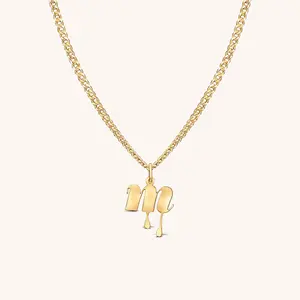 Drip Single Initial Nameplate Necklace