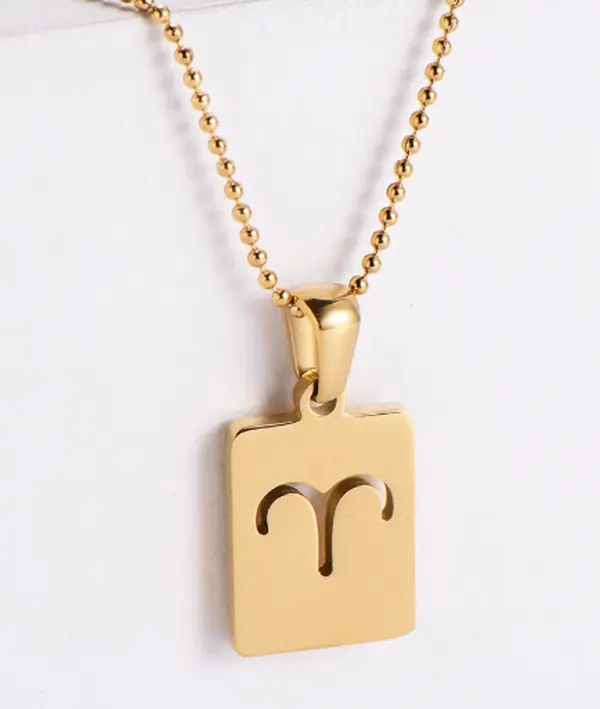 Zodiac Gold Square Necklace