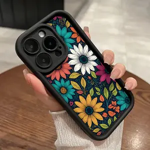 Dopular Retro Floral Pattern Phone Case for iPhone 16 15 14 Pro Max 13 12 11 XR XS Plus Shockproof Full Camera Protection Durable slim Silicone Cover Cellphone Protective