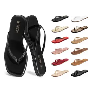 RIHERO Women's | Vegan Leather Women Flip Flops | Memory Foam | Lightweight | Non-Slip - Foundations - Summervibes