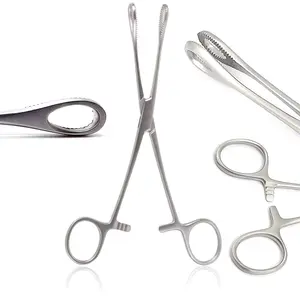 6" Mini Sponge Body Piercing Forceps Foerster Sponge Forceps Locking Clamp Serrated Tips Straight Stainless Steel
