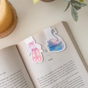 Barbie Swan Lake Magnetic Bookmarks, Holographic Laminated Bookmark Set of 2