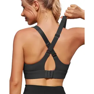 Sports Bra High Impact，Padded High Support Sports Bras for Women Large Bust, Strappy Workout Bras Activewear Bra