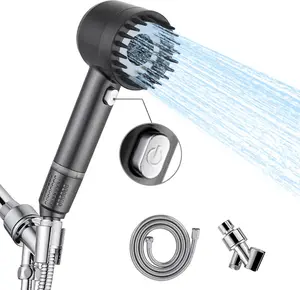 Jomst Filtered shower head with handheld, high pressure water flow and 4 spray modes, hard water power wash, shower head with pet bath on/off switch
