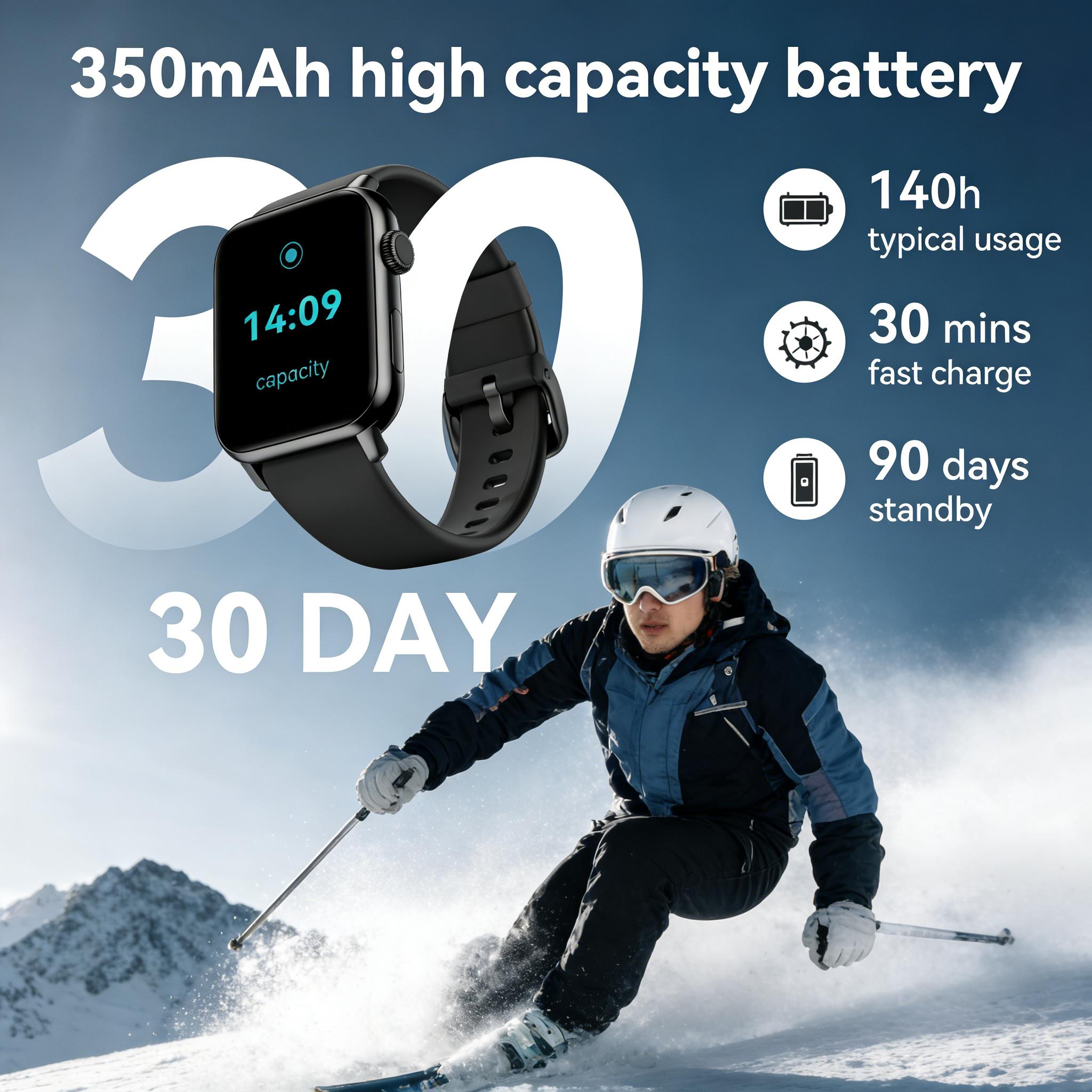 2026 Valentine's Day Gift New Smartwatch Black & Pink Wearable Device Super Bowl HeartRate Sleep Monitor 100+ Sports Modes IP68 Waterproof Smartwatch Gift for Men Women Android Tracker with HD TouchScreen & Call Functionality - Smartphone, Wristwatch