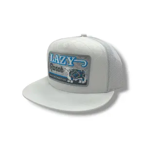 Lazy J Hat - Ice Blue & White Quilted
