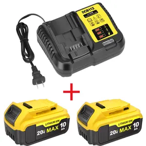 DCB112 Battery Charger 3.0A 12V-20V Compatible with DeWalt 20V Lithium-Ion Batteries DCB204, 206,609, 606, 120, 124 and More